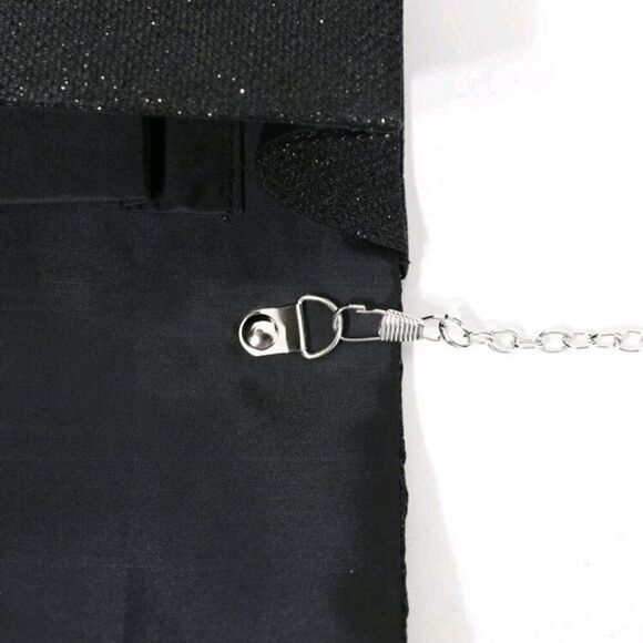 2/$30 Ladies Elegant Black Glitter Evening Bag - Picture 5 of 9